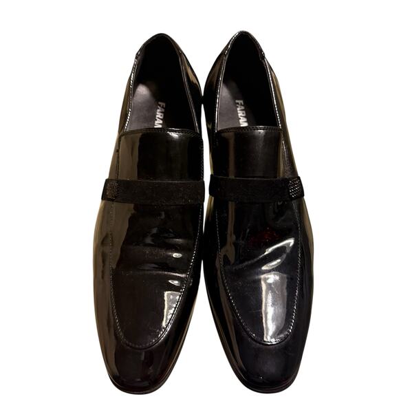 Faranzi Mens Black Patent Leather Loafer Slip-On Tuxedo Dress Shoe Size 12 - Picture 3 of 10